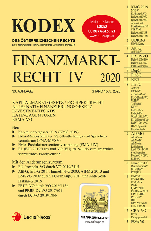 KODEX Finanzmarktrecht Band IV 2020 - 