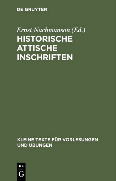 Historische attische Inschriften - 