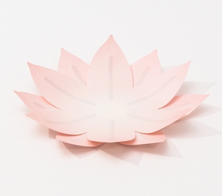 Flexible Hanji-Papierschale Wasserlilie Blassrosa – Ablage / Servierschale aus traditionellem Hanji-Papier