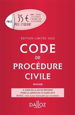 Code de procédure civile 2020, annoté