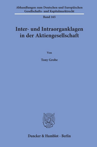 Inter- und Intraorganklagen in der Aktiengesellschaft.
