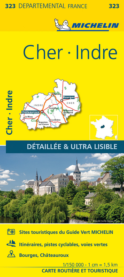 Cher, Indre - Michelin Local Map 323 -  Michelin