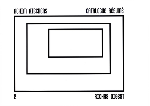 Catalogue R&eacute;sum&eacute; 2 - Achim Riechers