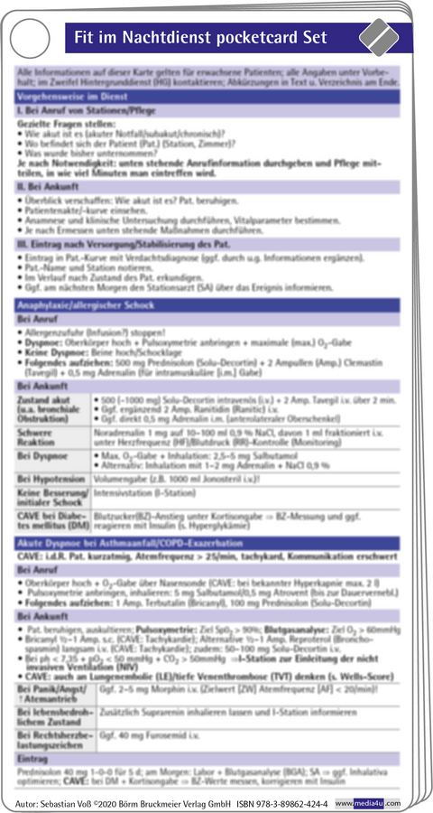 Fit im Nachtdienst pocketcard Set - Sebastian Vo&szlig;
