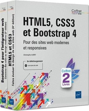 HTML5, CSS3 et Bootstrap 4 : pour des sites web modernes et responsives : coffret 2 livres