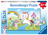 Ravensburger Kinderpuzzle - 07828 M&auml;rchenhaftes Einhorn - Puzzle f&uuml;r Kinder ab 4 Jahren, 2x24 Teilen