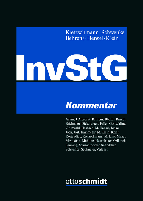 Investmentsteuergesetz - Sebastian Adam, Julian Albrecht, Stefan Behrens, Thomas B&ouml;cker, Harald Brandl, Bernhard Brielmaier, Wolfram Dickersbach, Patrick Faller, Klaus-Lorenz Gebhardt, Carolin Gottschling, Ulrich Gr&uuml;nwald, Alexander Hasbach, Matthias Hensel, Christian Jehke, Oliver F. Joch, Philipp Jost, Susann Kammeter, Martin Klein, Matthias Korff, Andreas Kortendick, Jens Kretzschmann, Mathias Link, Martin Mager, Mascha Meynk&ouml;hn, Moritz Johannes M&uuml;hling, Jan Neugebauer, Ingo Oellerich, Dajo Sanning, Helder Schnittker, Michael Schwenke, Holger Sedlmaier, Tina Verleger, Matthias Schmidtheisler