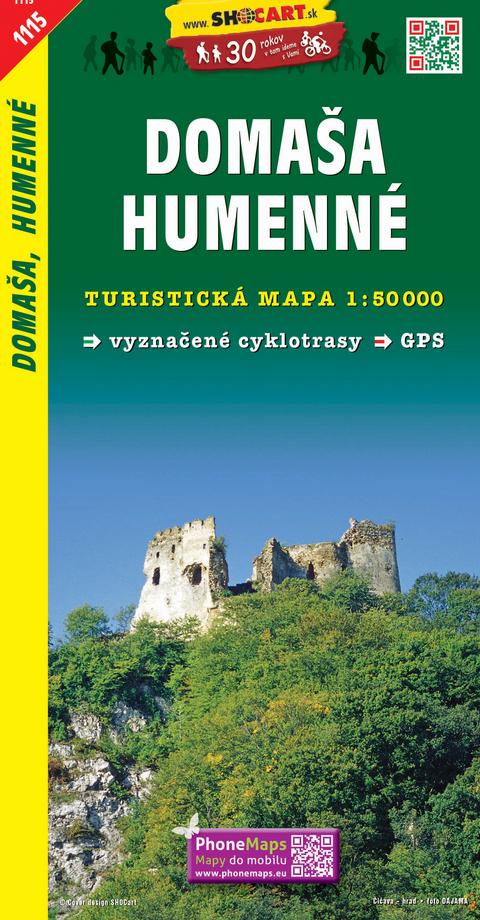 Doma&scaron;a, Humenn&eacute; / Doma&scaron;a-Stausee, Homenau (Wander - Radkarte 1:50.000)