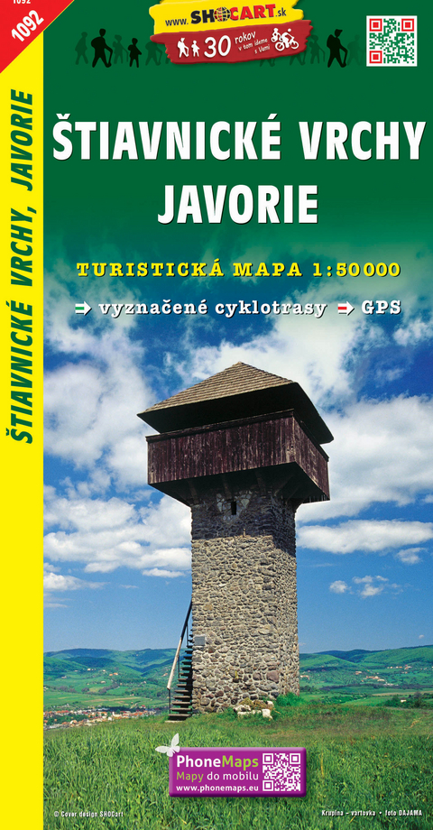 &Scaron;tiavnick&eacute; vrchy, Javorie / Schemnitzer Berge, Javorie (Wander - Radkarte 1:50.000)
