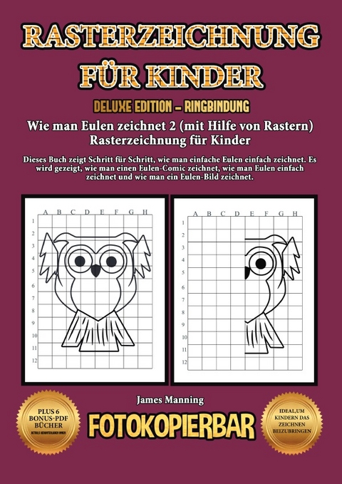 Wie man Eulen zeichnet 2 (mit Hilfe von Rastern) Rasterzeichnung f&uuml;r Kinder - James Manning