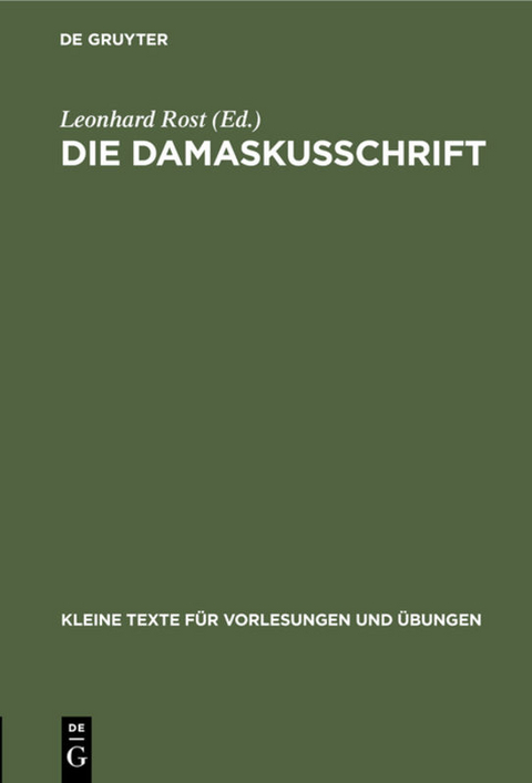 Die Damaskusschrift - 