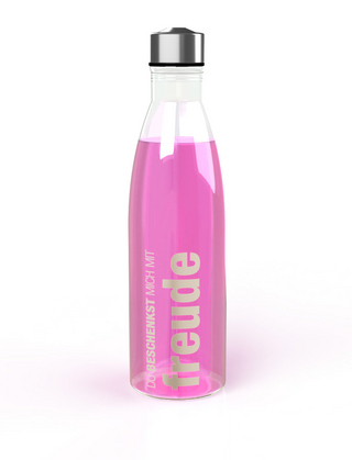 Du beschenkst mich mit FREUDE - Glasflasche (durchsichtig)