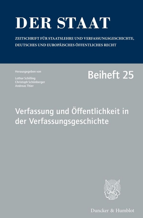 Verfassung und &Ouml;ffentlichkeit in der Verfassungsgeschichte. - 