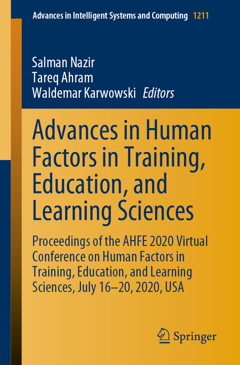 Advances in Human Factors in Training, Education, and Learning Sciences - 