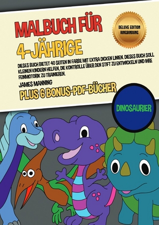 Malbuch für 4-Jährige (Dinosaurier) Deluxe Edition - Ringbindung