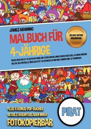 Malbuch für 4-Jährige (Pirat) Deluxe Edition - Ringbindung