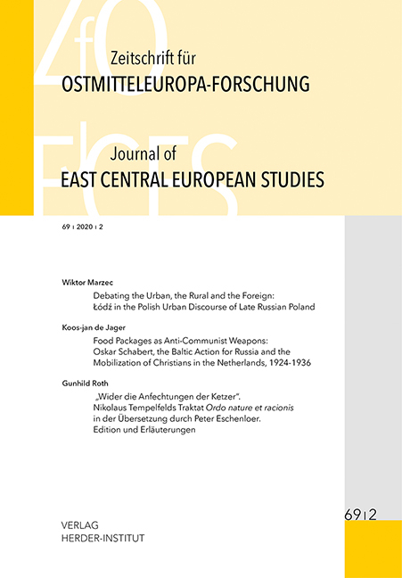Zeitschrift f&uuml;r Ostmitteleuropa-Forschung (ZfO) 69/2 / Journal of East Central European Studies (JECES) - 