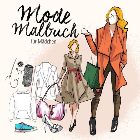Mode Malbuch f&uuml;r M&auml;dchen - Musterst&uuml;ck Grafik