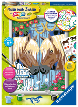 CreArt, Malen nach Zahlen Kinder - Treue Pferde