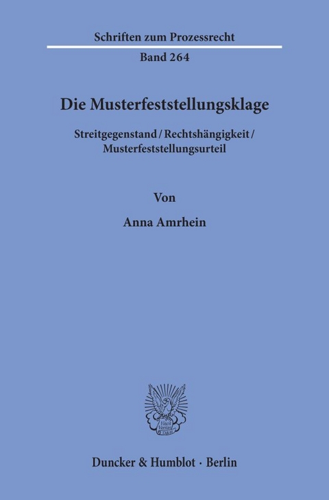 Die Musterfeststellungsklage. - Anna Amrhein