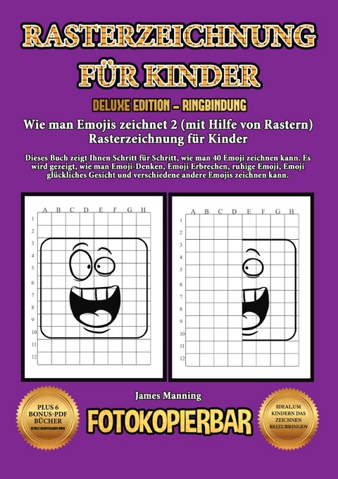 Wie man Emojis zeichnet 2 (mit Hilfe von Rastern) Rasterzeichnung f&uuml;r Kinder - James Manning