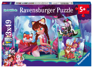 Ravensburger Kinderpuzzle - 08061 Die wundervolle Welt der Enchantimals - Puzzle für Kinder ab 5 Jahren, mit 3x49 Teilen