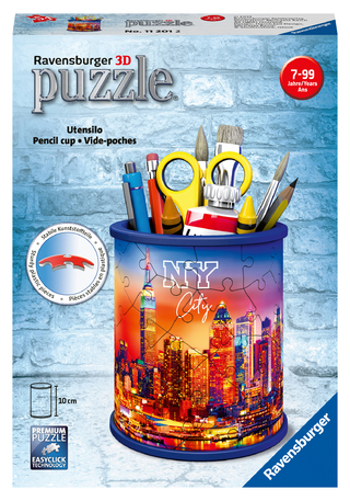 Ravensburger 3D Puzzle 11201 - Utensilo Skyline - 54 Teile - Stiftehalter für New York Fans ab 6 Jahren, Schreibtisch-Organizer für Kinder