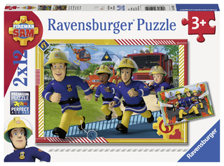 Ravensburger Kinderpuzzle - 05015 Sam und sein Team - Puzzle für Kinder ab 3 Jahren, mit 2x12 Teilen, Puzzle mit Feuerwehrmann Sam