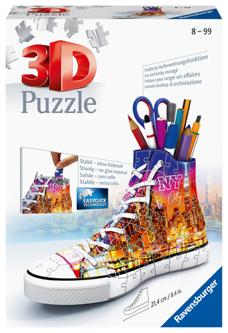 Ravensburger 3D Puzzle 11152 Sneaker Skyline - Praktischer Stiftehalter - 108 Teile - Schreibtisch-Organizer für Kinder ab 8 Jahren