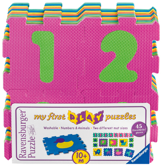 Ravensburger Kinderpuzzle - 06985 Zahlen und Tiere - Schaumstoff-Puzzle für Kinder ab 10 Monaten, mit 45 Teilen