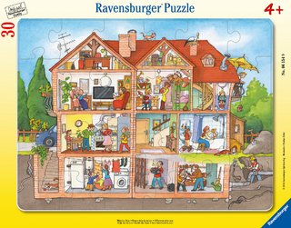 Ravensburger Kinderpuzzle - 06154 Blick ins Haus - Rahmenpuzzle für Kinder ab 4 Jahren, mit 30 Teilen