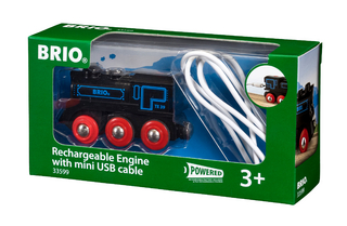 BRIO World - Schwarze Akku-Lok mit Mini-USB