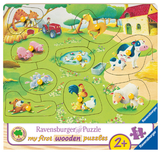 Ravensburger Kinderpuzzle - 03683 Kleiner Bauernhof - my first wooden puzzle mit 9 Teilen - Puzzle für Kinder ab 2 Jahren - Holzpuzzle