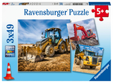 Ravensburger Kinderpuzzle - 05032 Baufahrzeuge im Einsatz - Puzzle f&uuml;r Kinder ab 5 Jahren, mit 3x49 Teilen