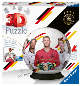 Ravensburger 3D Puzzle 11181 - Puzzle-Ball Die Mannschaft - 72 Teile - Puzzle-Ball zur EM für Fußball Fans ab 6 Jahren