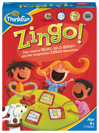 ThinkFun - 76351- Zingo! - Das rasante Wort-Bild-Bingo für Kinder ab 4 Jahren. Erste Wörter lernen mit Zingo! Ein Wort-Lotto.
