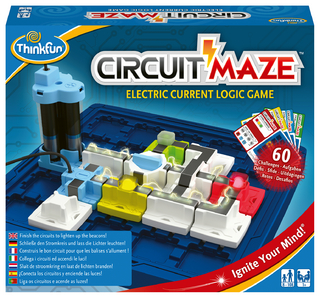ThinkFun - 76341 - Circuit Maze -- das spannungsgeladene Logikspiel von ThinkFunk für Jungen und Mädchen ab 8 Jahren. Stromkreis mit LED-Lichtern und Schalter.