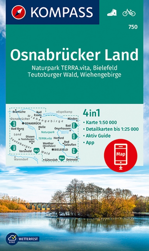 KOMPASS Wanderkarte 750 Osnabr&uuml;cker Land 1:50.000
