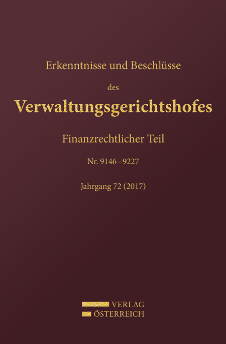 Erkenntnisse und Beschl&uuml;sse des Verwaltungsgerichtshofes - 
