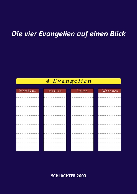 Die vier Evangelien auf einen Blick - 