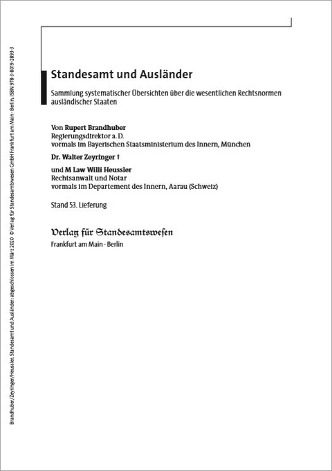 Standesamt und Ausl&auml;nder - Rupert Brandhuber, Walter Zeyringer, Willi Heussler