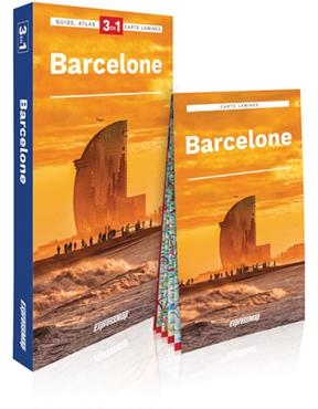 Barcelone : 3 en 1 : guide, atlas, carte lamin&eacute;e - Larysa Rogala