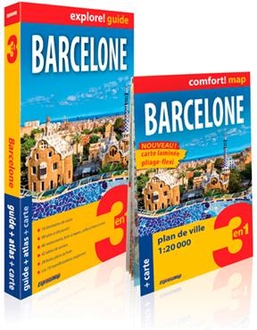 BARCELONE 3 EN 1 GUIDE ATLAS CARTE