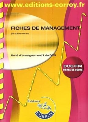 Fiches de management : UE 7 du DCG : fiches de cours