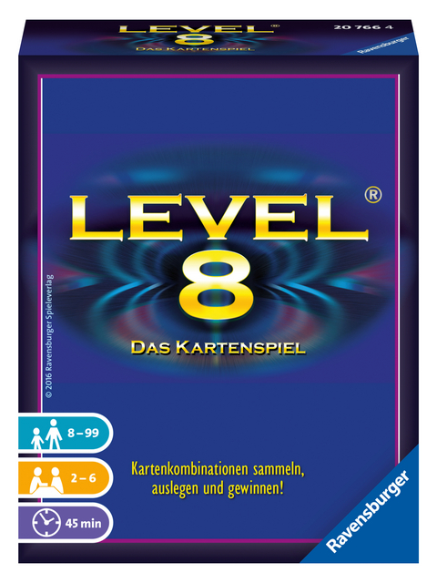 Ravensburger 20766 - Level 8, Kartenspiel ab 8 Jahren, Gesellschaftsspiel f&uuml;r 2-6 Spieler, Familienspiel, Zahlenfolge