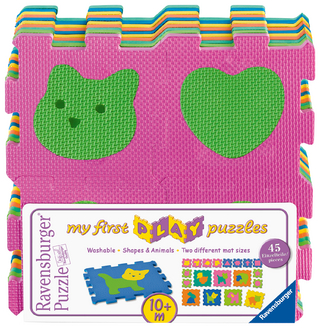 Ravensburger Kinderpuzzle - 06830 Formen und Tiere - Schaumstoff-Puzzle für Kinder ab 10 Monaten, mit 45 Teilen