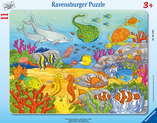 Ravensburger Kinderpuzzle - 06149 Fröhliche Meeresbewohner - Rahmenpuzzle für Kinder ab 3 Jahren, mit 11 Teilen