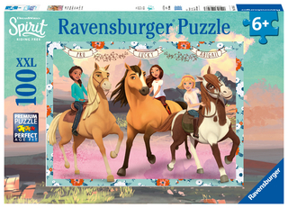 Ravensburger Kinderpuzzle - 10748 Lucky und ihre Freundinnen - Dreamworks Spirit-Puzzle für Kinder ab 6 Jahren, mit 100 Teilen im XXL-Format