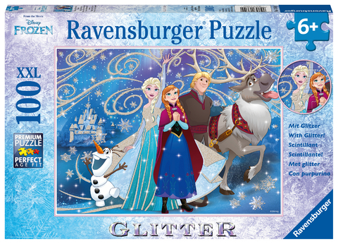 Ravensburger Kinderpuzzle - 13610 Frozen - Glitzernder Schnee - Disney Frozen Puzzle f&uuml;r Kinder ab 6 Jahren, mit 100 Teilen im XXL-Format, mit Glitzer