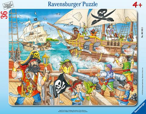 Ravensburger Kinderpuzzle - 06165 Angriff der Piraten - Rahmenpuzzle f&uuml;r Kinder ab 4 Jahren, mit 36 Teilen